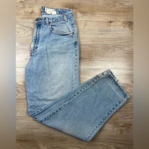 Vintage 90s Distressed Eddie Bauer Light Blue Straight Leg Men's Jeans 36 x 34